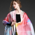 Real Silk Satin Scarf Digital Printing Long Scarf Shawl Sp2274-3